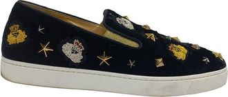 Christian Louboutin Womens Velvet Miss Academy Slip-On Sneaker (Authentic Pre-Loved)
