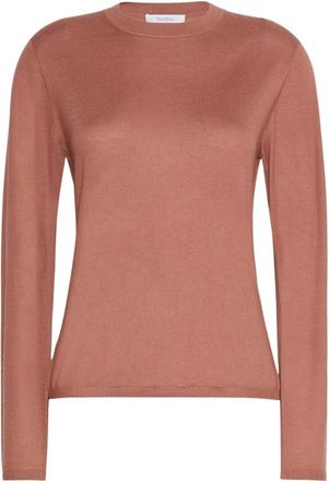 Max Mara Darsena Sweater - Dames - Ronde hals truien - Roze - M - Kasjmier - Truien & Vesten