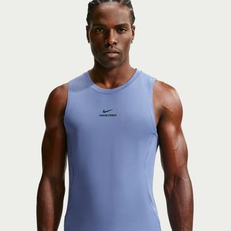 Nike Mens Nike Pro Dri-FIT Training Tank Top in Blue | IF2805-459