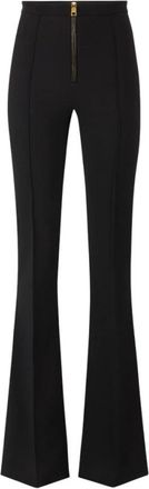 Elisabetta Franchi Slim Fit Dubbele Cr&ecirc;pe Ritsbroek - Dames - Wijde Broeken - Zwart - 2XL - Polyester - Broeken