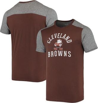 Majestic Threads Mens Majestic Threads Brown/Heathered Gray Cleveland Browns Brownie The Elf Gridiron Classics Field Goal Slub T-Shirt at Nordstrom, Size Small