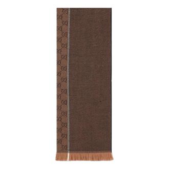 Gucci GG Wool Jacquard Scarf Brown 853177-4G200-2578