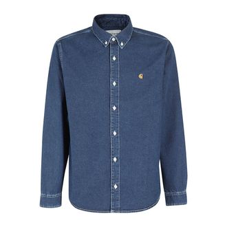 Carhartt Work in Progress Weldon Shirt - Heren - Spijkeroverhemden - Blauw - S - Katoen - Overhemden