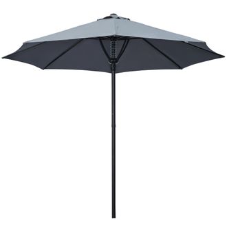 OUTSUNNY Outdoor Market Table 3(m) Parasol Umbrella Sun Shade with 8 Ribs - Grey | TJ Hughes