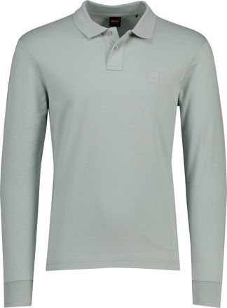 HUGO BOSS Lichtblauw poloshirt Boss Orange Passerby lange mouwen