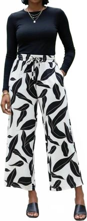 She + Sky Printed Pocket Pants In Black White