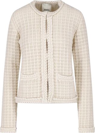 Isabel Marant Textured Knit Cropped Cardigan with Hook Closures