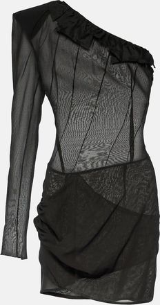 The Mannei Sofia one-shoulder silk-blend minidress