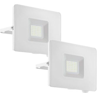 Loops 2 PACK IP65 Outdoor Wall Flood Light White Adjustable 30W LED Porch Lamp