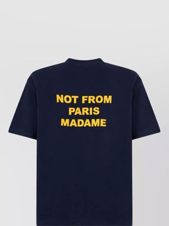 Dr&ocirc;le de Monsieur ribbed crew-neck slogan t-shirt