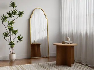 Vente-Unique Grande specchio vintage L. 60 x H. 160 cm in Metallo Dorato - KARIAN