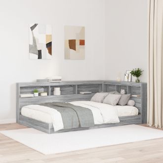 Berkfield Home Storage Headboard with Shelf Grey sonoma 120 cm Engineered wood