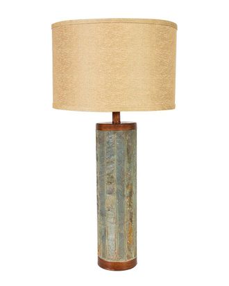 Sunnydaze 31In Cylinder Slate Indoor Table Lamp