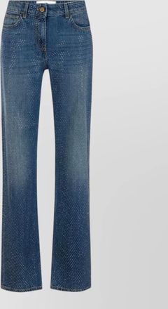 Elisabetta Franchi rhinestone low-rise wide-leg denim jeans