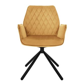 ML Design Silla de terciopelo, amarilla