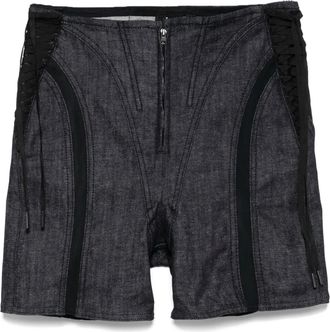 MUGLER Shorts con inserti - Blu