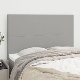 vidaXL Cabeceros 4 Unidades Tela Gris Claro 72x5x78/88 Cm Vidaxl