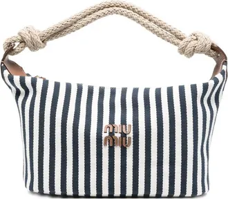 Miu Miu Striped Rope-handle Tote Bag