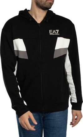 Emporio Armani Logo Jersey Zip Hoodie, Zwart