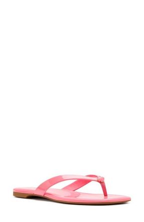 Kate Spade New York spade flower patent leather flip flop in Ruby Citrus at Nordstrom, Size 9.5