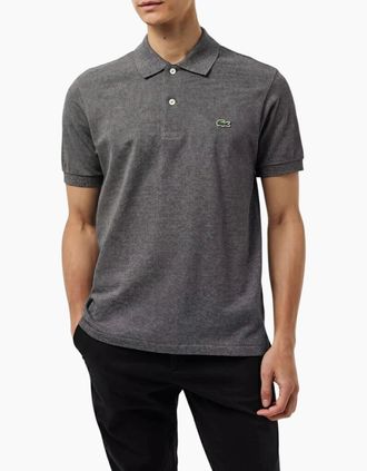 Lacoste Mens Lacoste L1264 Mens Polo T Shirts Classic Fit - Grey - Size: 42