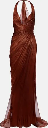 Maria Lucia Hohan Milagros halterneck silk muslin gown