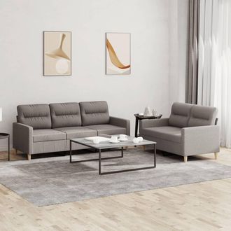 vidaXL Vidaxl - Juego De Sof&aacute;s Con Cojines 2 Piezas Tela Gris Taupe