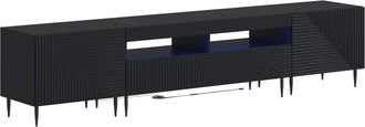 vidaXL Conjunto De 3 Muebles Para Tv Con Led Negro Vidaxl