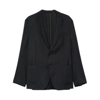 Lardini Blazer met reversspeld - Heren - Jassen - Zwart - Maat: 3XL Zijde