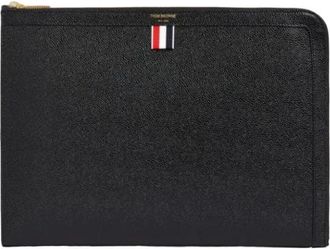 Thom Browne Stijlvolle Leren Portemonnee voor Mannen - Heren - Portefeuilles - Zwart - ONE Size - Accessoires