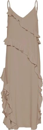 Saint Tropez Lilian SZ Jurk - Dames - Casual kleedjes - Bruin - S - Kleedjes