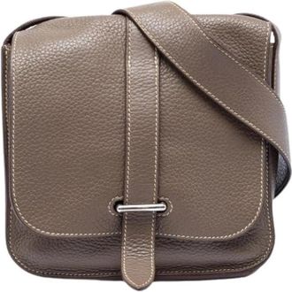 Herm&egrave;s Pre-owned Steve Pochette - Dames - Vintage Schoudertas - Bruin - ONE Size - Leer - Vintage