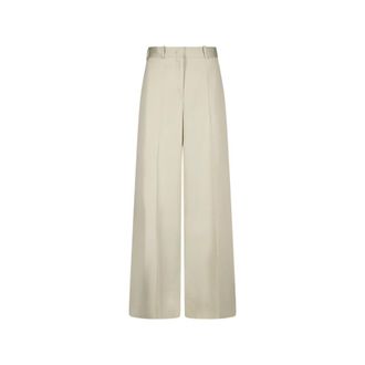Jil Sander Wide Trousers, female, Beige, Size: XS Stylish Trousers for Autumn Winter