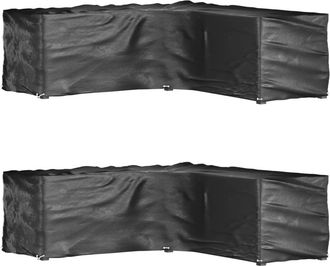 vidaXL Fundas Muebles Jard&iacute;n Forma De L 2 Uds 16 Ojales 285x285x90 Cm Vidaxl
