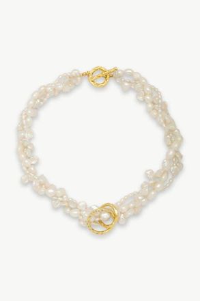 Classicharms Nina Multi-Strand Baroque Pearl Choker Necklace in Gold at Nordstrom