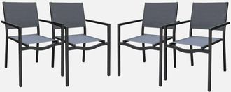 Sweeek Silla de jardín apilable de aluminio, set de 4