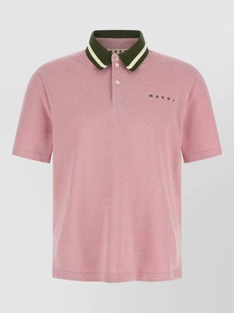 Marni piqu&eacute; cotton polo shirt short sleeves collar