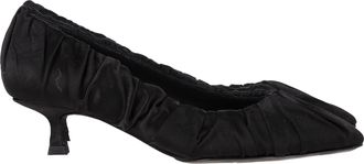 Khaite Palmero Gerimpelde Kitten-Heel Pumps in Zwart Zijde