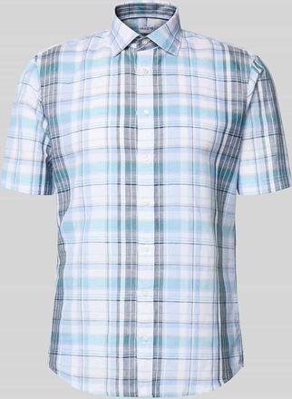 Jake*s Slim Fit Business-Hemd aus Leinen-Mix mit Kentkragen in Jeansblau, Gr&ouml;&szlig;e XL