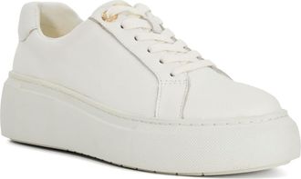 Dune London Ladies ESTRIDS Lace-Up Branded Chunky Cupsole Trainers Size UK 6 Flat Heel White