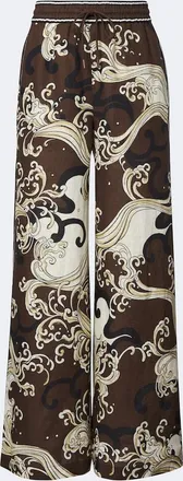 Alemais Al&eacute;mais Otis printed linen wide-leg pants