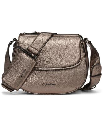 Calvin Klein womens Bella Novelty Crossbody, Gunmetal, One size
