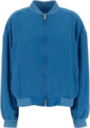 Versace Blue Mock Collar Jacket