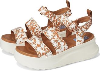 Hey Dude Delray Buckle Animal Womens Sandals Tan/White : 11 M