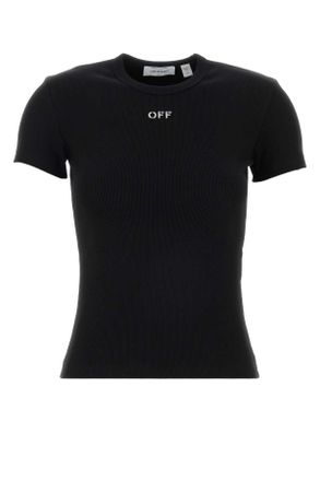Off-white Black Stretch Cotton T Shirt