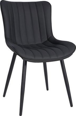 Clp Clp - Silla De Comedor Largo En Terciopelo O Polipiel Negro Simil Cuero