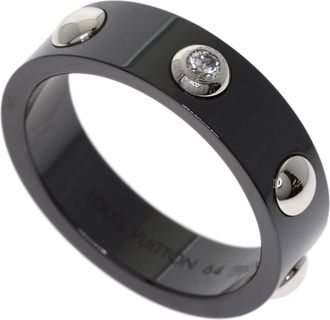 Louis Vuitton Ceramic Platinum 950 Band Ring (Pre-Owned)