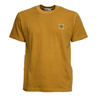 Stone Island T-Shirts, male, Yellow, Size: S Short-sleeve T-shirt