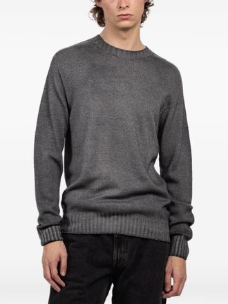 Fradi ribbed crew-neck sweater - Grijs
