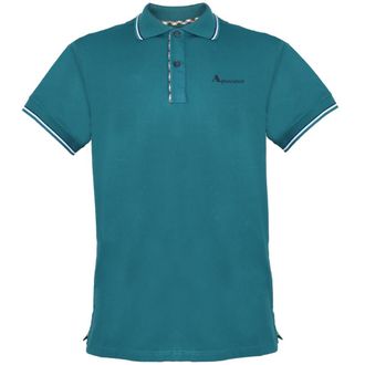 Aquascutum getipt kraag groen poloshirt